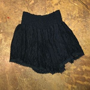 Kids Black Lace Shorts
